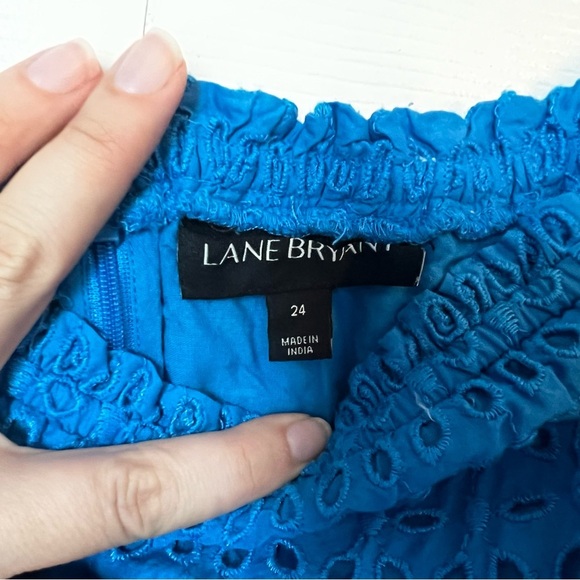 Lane Bryant Off the Shoulder Blue Eyelet Women's Dress Size 24 - Picture 4 of 8